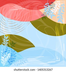 Scarf floral pattern. Trendy colors. Bandana, pareo, pillow, home textile design. Cute background for shawl print, textile, covers, pillow, napkin, hijab.