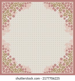 scarf with flower border design