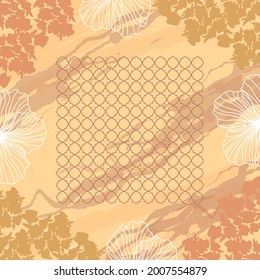 scarf with flower pattern on yellow color background