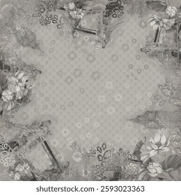 scarf flower vintage for textile fabric