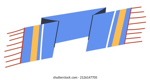 Scarf of football fans. Knitted fan symbol. Flat vector illustration. Eps10