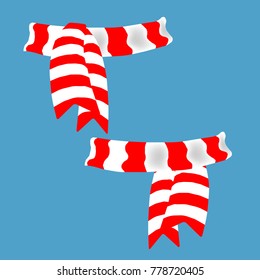 Scarf. Front and back side. Vector illustration