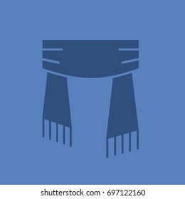 Scarf glyph color icon. Silhouette symbol. Negative space. Vector isolated illustration