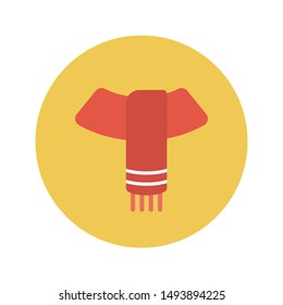 scarf glyph flat vector icon