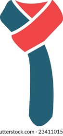 Scarf Glyph Two Color Icon For Personal And Commercial Use.
