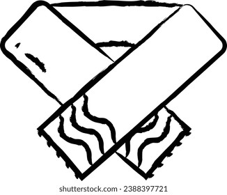 Scarf hand drawn vector illustration