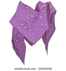 Scarf, hand-drawn in sketch style. Vector illustration of a stylish scarf. 