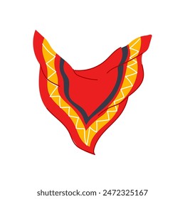 scarf handkerchief wild west cartoon. neckerchief ern, red bandit, neck kerchief scarf handkerchief wild west sign. isolated symbol vector illustration