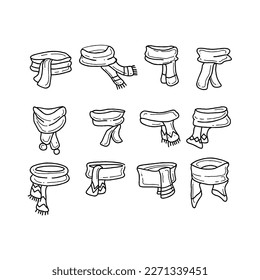 scarf handrawn doodle illustrations vector