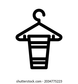 icono del colgador de la bufanda o logotipo símbolo de signo aislado ilustración vectorial - iconos vectoriales de estilo negro de alta calidad
