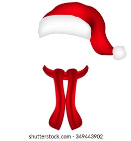 scarf and hat of Santa Claus