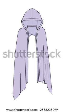 Scarf hood vector design mockup template.