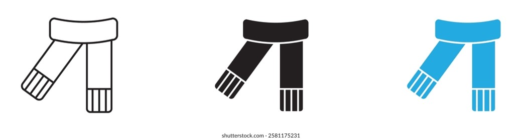 Scarf icon black white vector outline
