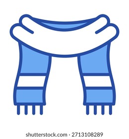 Icono de la bufanda Azul Ilustración vectorial