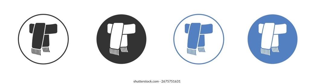 Colección de icono de bufanda para App en colores negro y azul