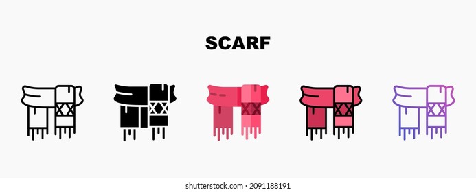 Scarf icon designed in outline flat glyph filled line and gradient. Perfect for website mobile app presentation and any other projects. Enjoy this icon for your project.