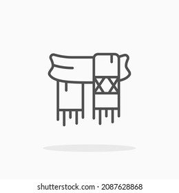 Scarf icon. Editable Stroke and pixel perfect. Outline style. Vector illustration. Enjoy this icon for your project.
