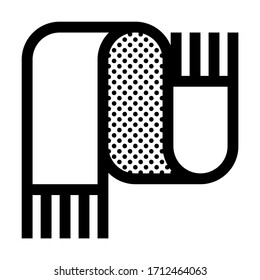 Scarf. Icon Filled with Dots.