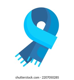 Scarf icon. Flat design. Warm scarf isolated on a white background. Winter scarf. For presentation, graphic design. Vector Illustration.