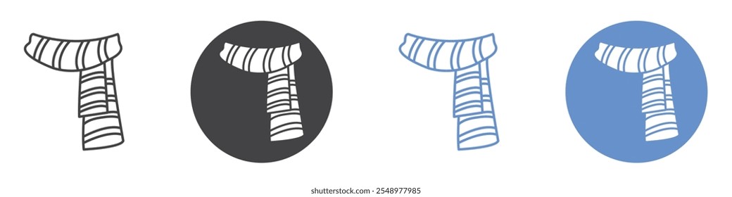 Conjunto de símbolos de línea plana de icono de bufanda.
