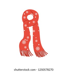 scarf icon in flat style isolated vector illustration on white transparent background. Winter scarf icon vector