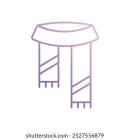 Icono de la bufanda aislado en un fondo blanco. Ilustración vectorial.
