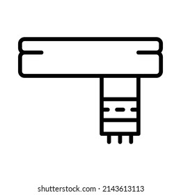 Scarf Icon. Line Art Style Design Isolated On White Background