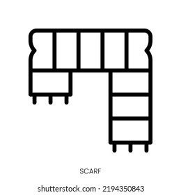 scarf icon. Line Art Style Design Isolated On White Background