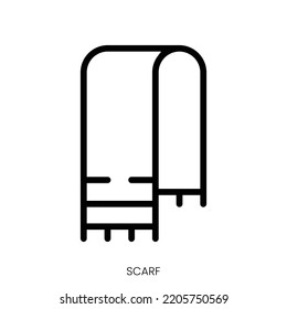 scarf icon. Line Art Style Design Isolated On White Background