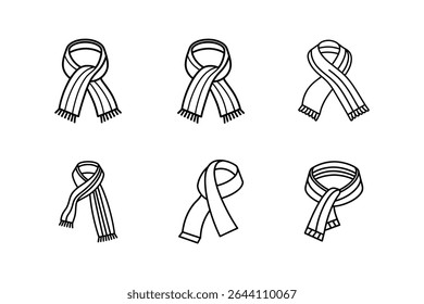 scarf icon line art vector illustration