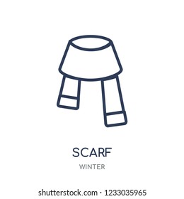 Scarf icon. Scarf linear symbol design from winter collection. Simple outline element vector illustration on white background
