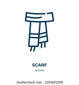 Scarf icon. Linear vector illustration from autumn collection. Outline scarf icon vector. Thin line symbol for use on web and mobile apps, logo, print media.