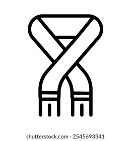 Icono de la bufanda logotipo conjunto de Vector contorno