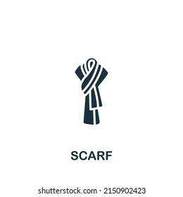 Scarf icon. Monochrome simple Clothes icon for templates, web design and infographics