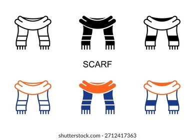 Scarf Icon Multi Style Vector Illustration