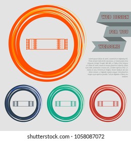 scarf icon on the red, blue, green, orange buttons for your website and design with space text. Vector illustration