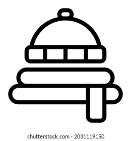 Scarf icon with outline style. Suitable for website design, logo, app and UI. Based on the size of the icon in general, so it can be reduced.