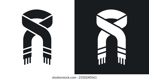 Scarf icon pack in black color.