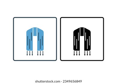 Scarf Icon. Icon related to clothes. suitable for web site design, app, user interfaces. solid icon style. Simple vector design editable