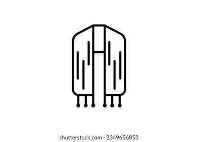 Icono de bufanda. Icono relacionado con la ropa. adecuado para diseño de sitios web, aplicación, interfaces de usuario. estilo de icono de línea. Diseño de vector simple editable