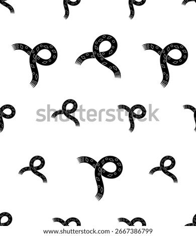 Scarf Icon Seamless Pattern, Piece Of Fabric Worn Around The Neck Vector Art Illustration