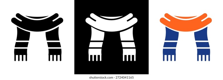 Scarf Icon Set Glyph Vector Illustration