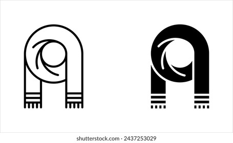 Scarf icon set. sign for concept icon line in modern style. Vector illustration on white background