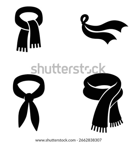 Scarf Icon Set – Vector Illustration