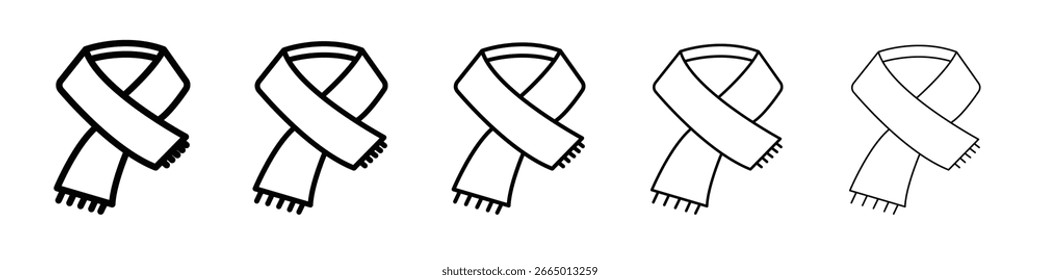 Concepto de símbolo de icono de bufanda para el Diseño web. icono de Vector de línea simple. ilustración de logotipo.