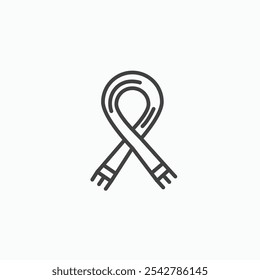 Scarf icon in thin outlined.