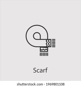scarf icon vector icon.Editable stroke.linear style sign for use web design and mobile apps,logo.Symbol illustration.Pixel vector graphics - Vector