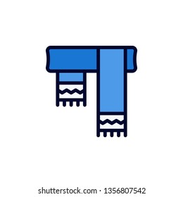 Scarf Icon Vector Illustration in Filled Style for Any Purpose