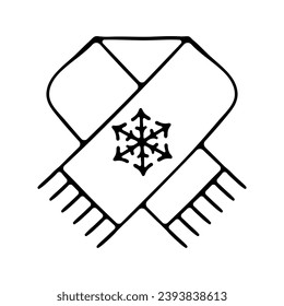 vector de icono de la bufanda. ilustración de símbolo vectorial de icono de desgaste de invierno. Aislamiento, ropa, nieve, frío. Año Nuevo, Navidad, vacaciones, regalo, Santa, celebración, 1 de enero, invierno.