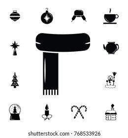 scarf icon. Winter element. Set of elements Christmas Holiday or New Year icons. Winter time premium quality graphic design collection icons for websites, web design, mobile app on white background